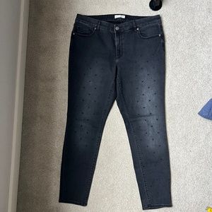 Polka dot skinny jeans